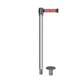 Montour Line Retractable Belt Removable Stanchion, 2ft Pol.Steel Post  7.5ft R.Cau MX530R-PS-CAURW-75